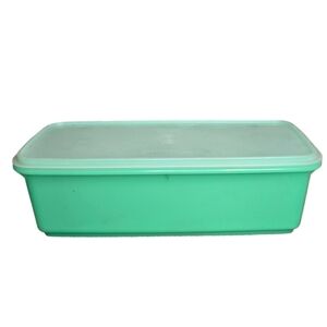 Vintage Tupperware Green Produce Keeper Container Strainer Insert & Lid 70s 80s